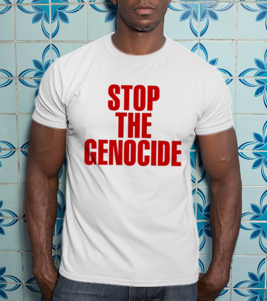 Stop The Genocide Red Bold Statement T-Shirt