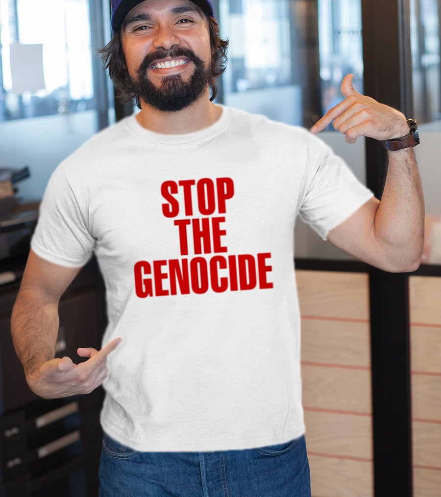 Stop The Genocide Red Bold Statement T-Shirt