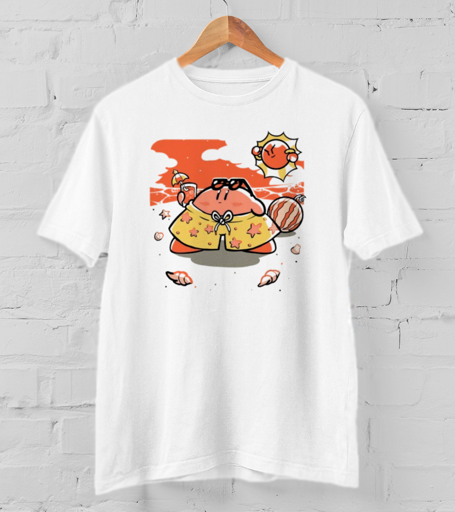 Summer Vibes Hanshumon Cute Beach Character With Sunglasses And Beach Ball T-Shirt