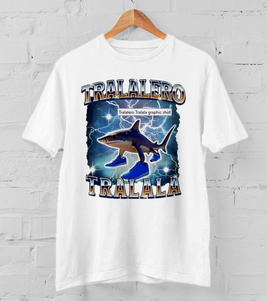 Tralalero Tralala Shark In Sneakers Electric Storm T-Shirt