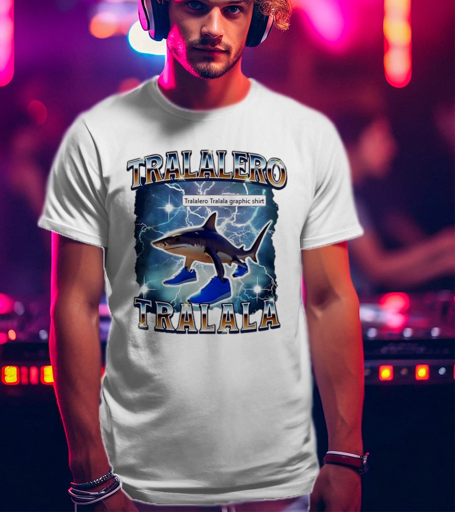 Tralalero Tralala Shark In Sneakers Electric Storm T-Shirt