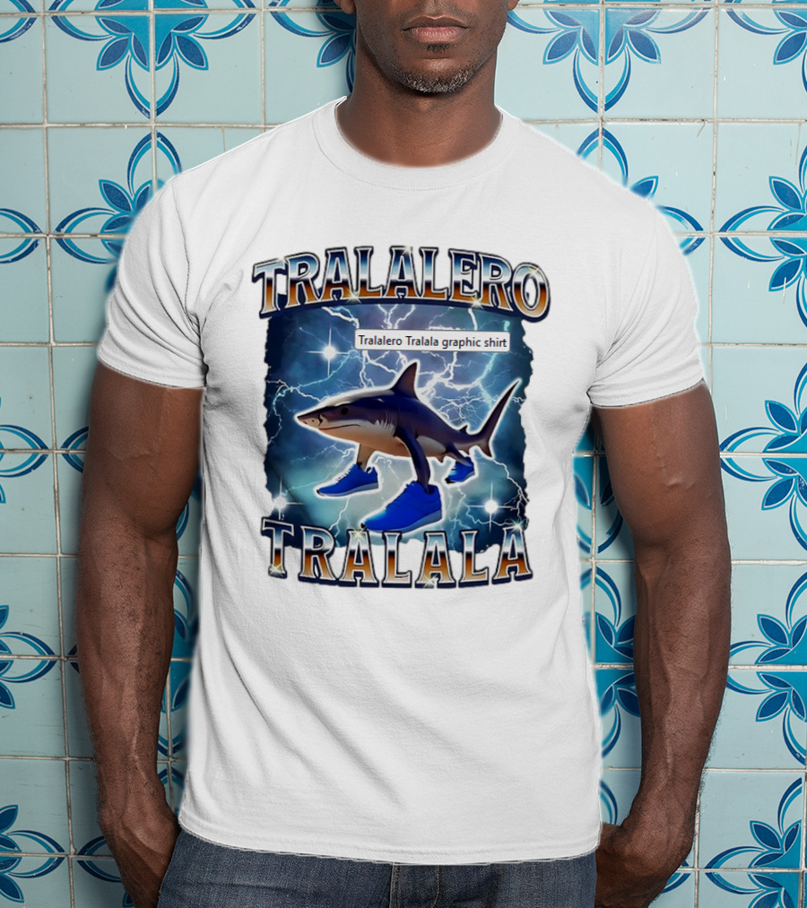 Tralalero Tralala Shark In Sneakers Electric Storm T-Shirt
