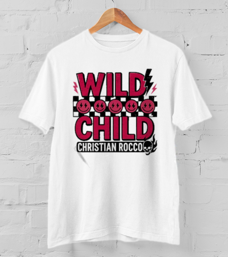 Wild Child Smiles Lightning Emojis Christian Rocco T-Shirt