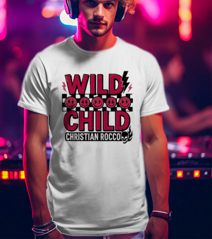 Wild Child Smiles Lightning Emojis Christian Rocco T-Shirt