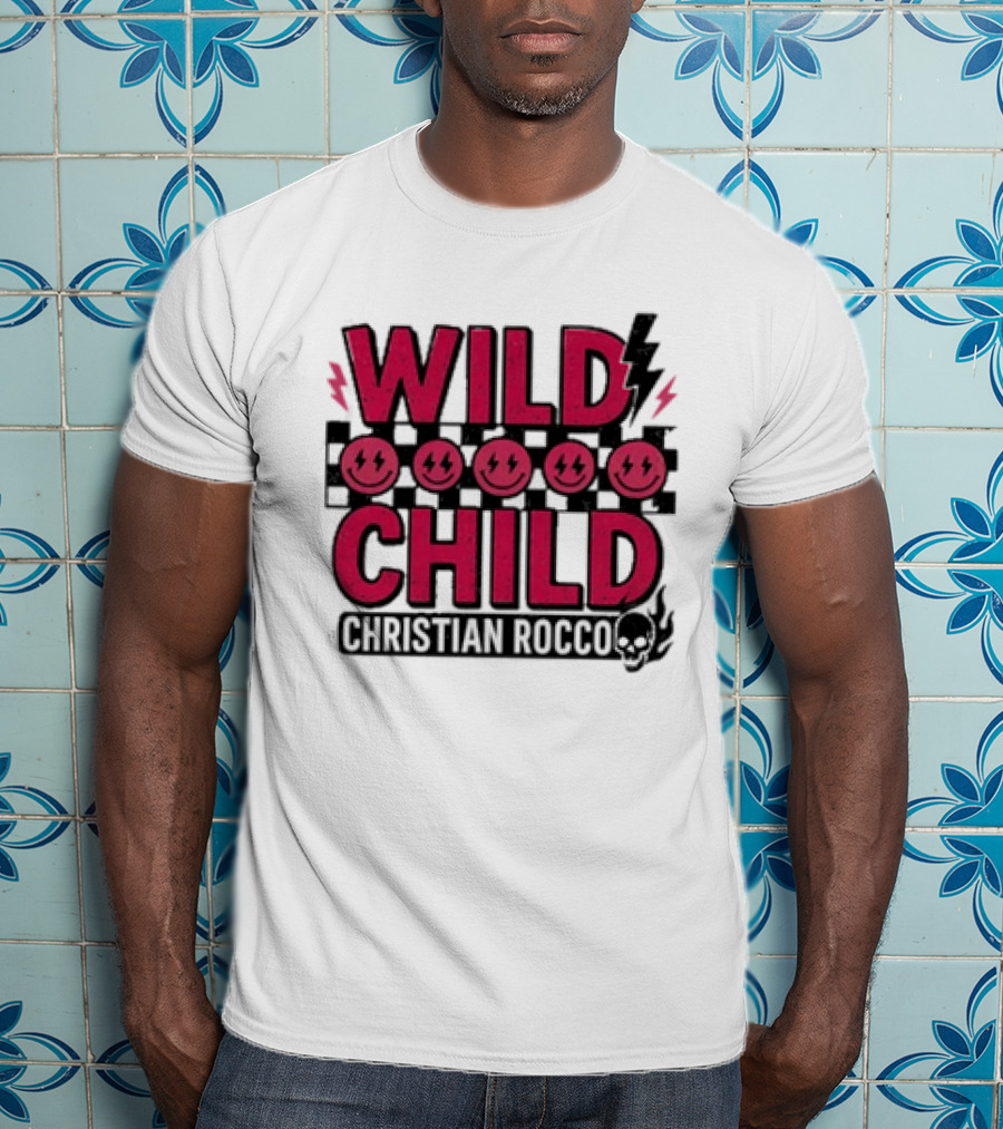 Wild Child Smiles Lightning Emojis Christian Rocco T-Shirt
