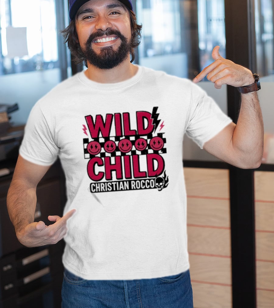 Wild Child Smiles Lightning Emojis Christian Rocco T-Shirt