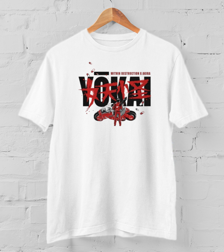 Within Destruction Akira Yokai Kanji And Motorcycle Scene T-Shirt