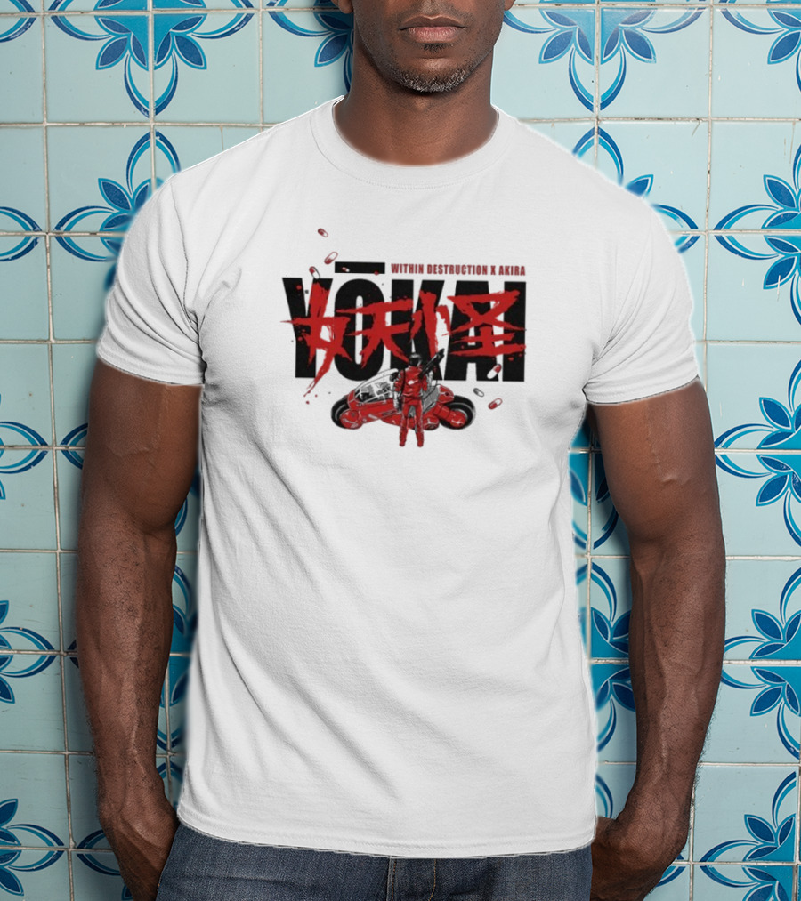 Within Destruction Akira Yokai Kanji And Motorcycle Scene T-Shirt