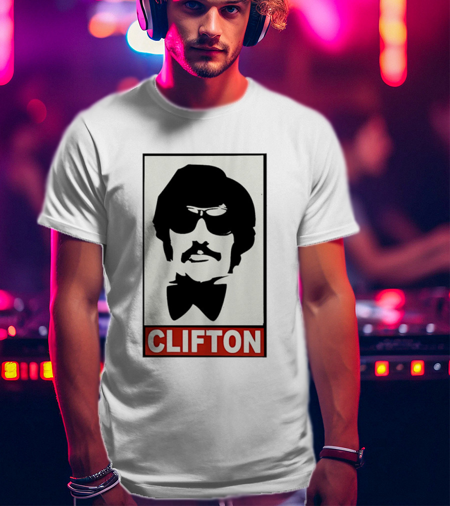 CLIFTON Sunglasses Moustache Red Box Style T-Shirt
