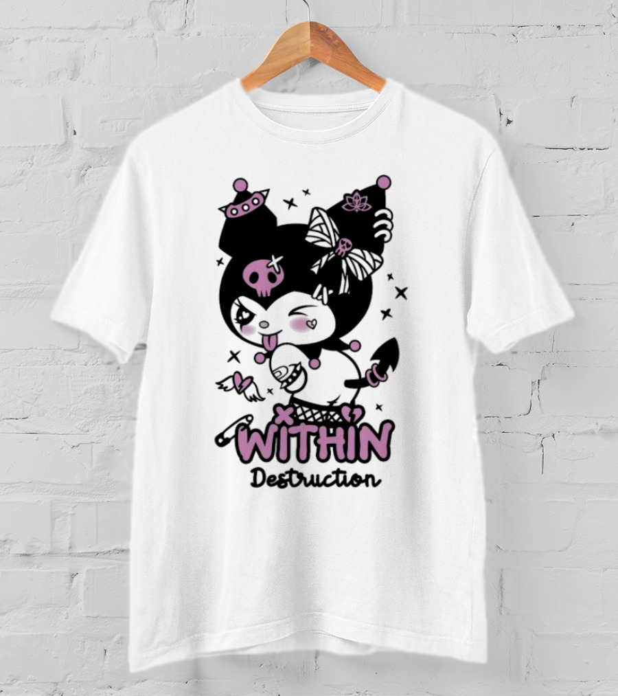 Within Destruction Devil Kitty Kuromi Skull And Bow Elements T-Shirt