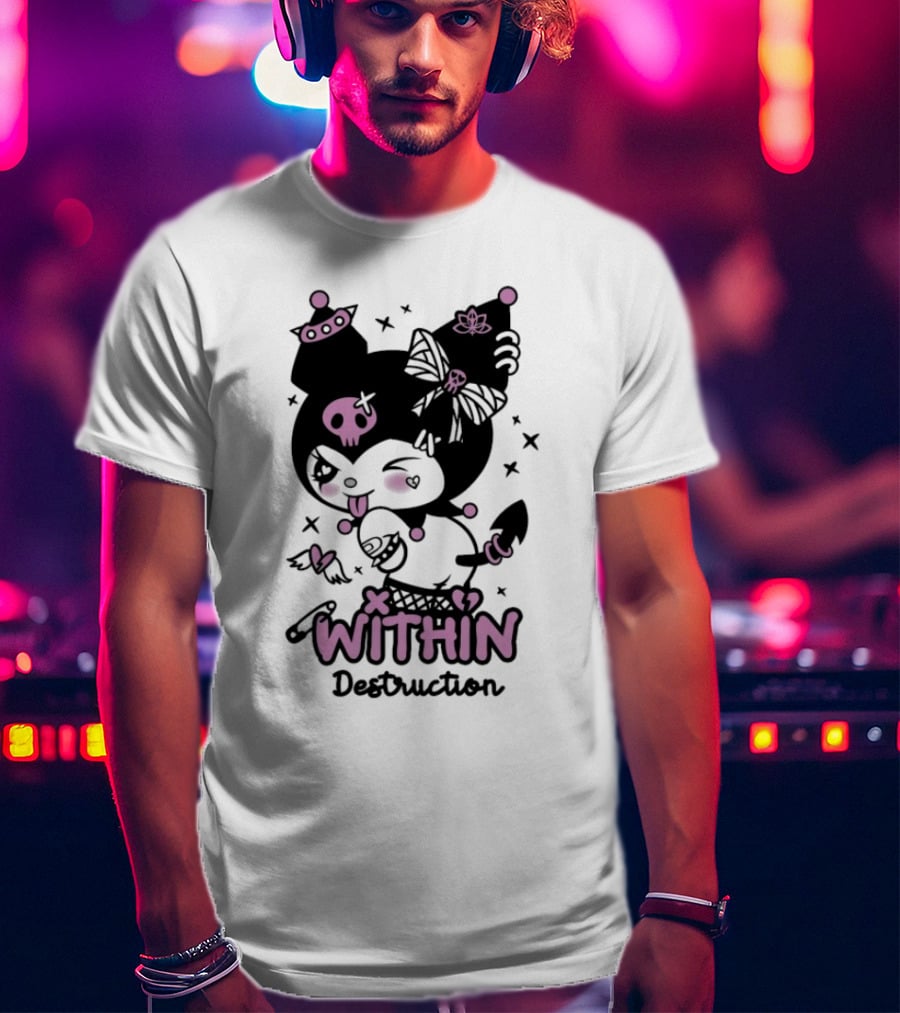 Within Destruction Devil Kitty Kuromi Skull And Bow Elements T-Shirt