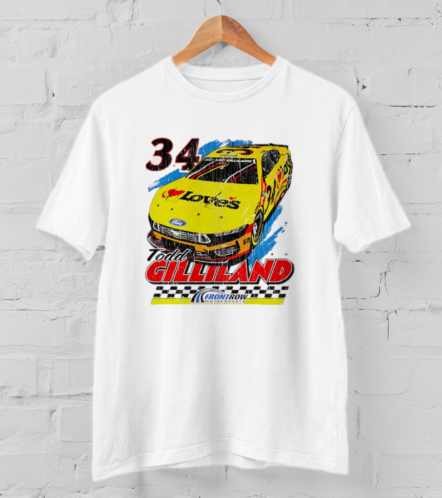 Todd Gilliland No. 34 Loves Ford Front Row Motorsports Racing T-Shirt