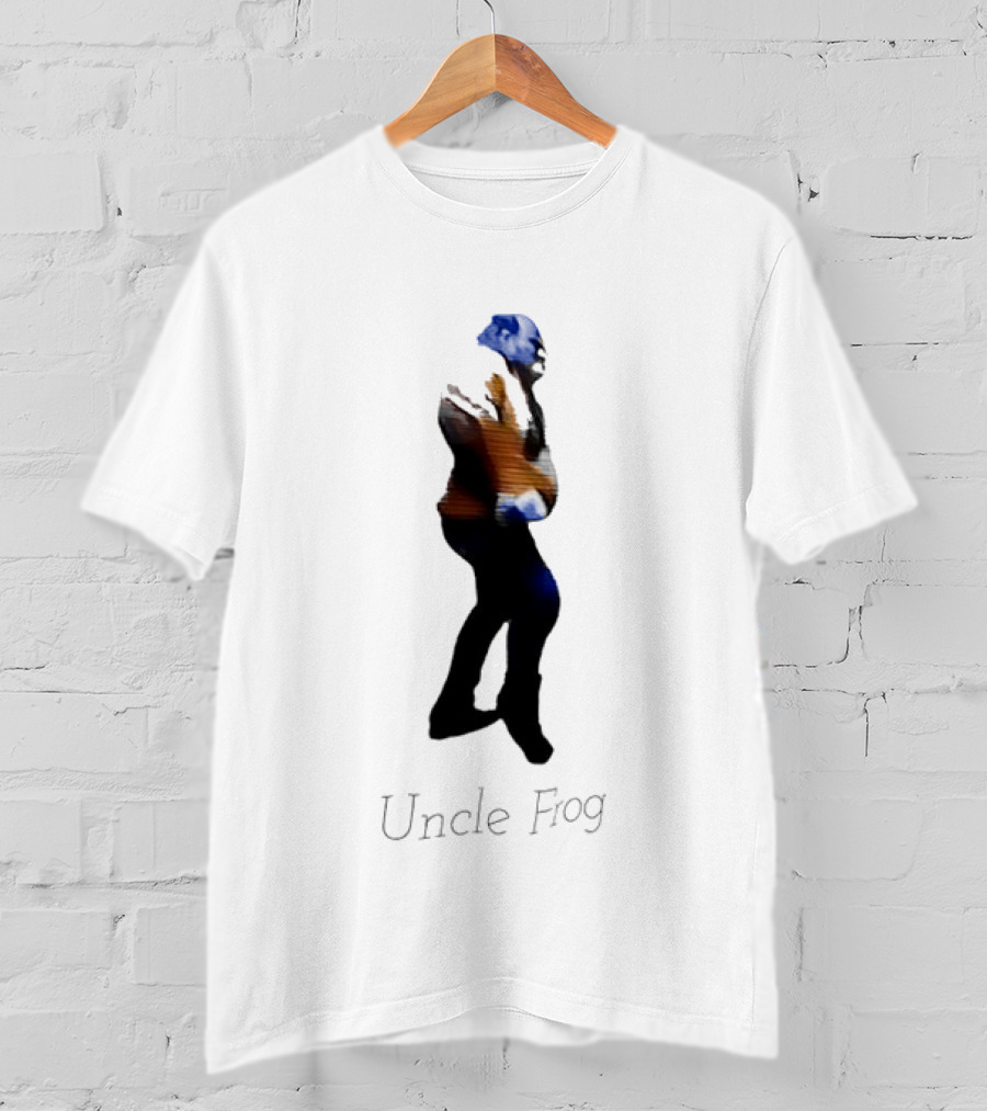 Uncle Frog Vibrant Blue And Orange Silhouette T-Shirt