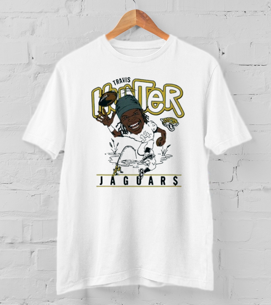 Travis Hunter Jacksonville Jaguars Caricature Football Player Illustration T-Shirt