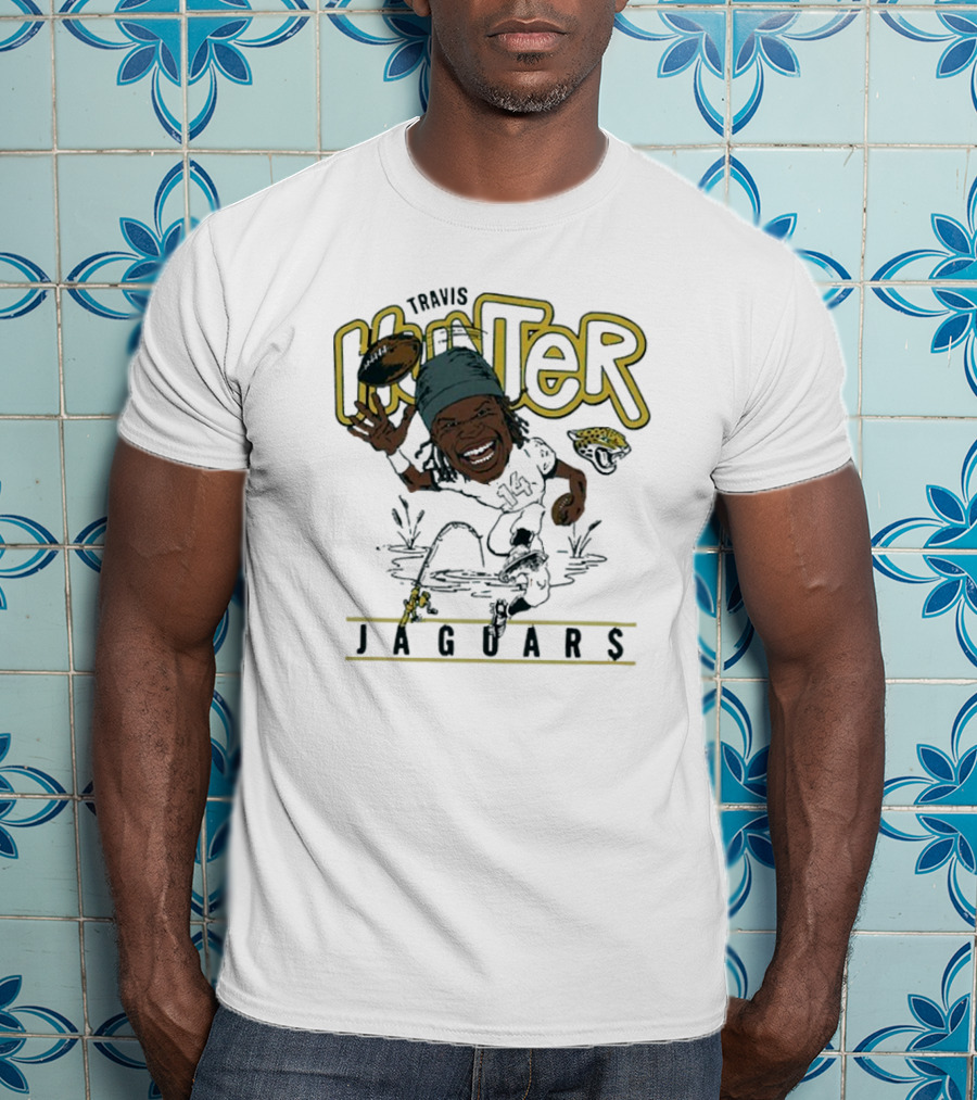 Travis Hunter Jacksonville Jaguars Caricature Football Player Illustration T-Shirt