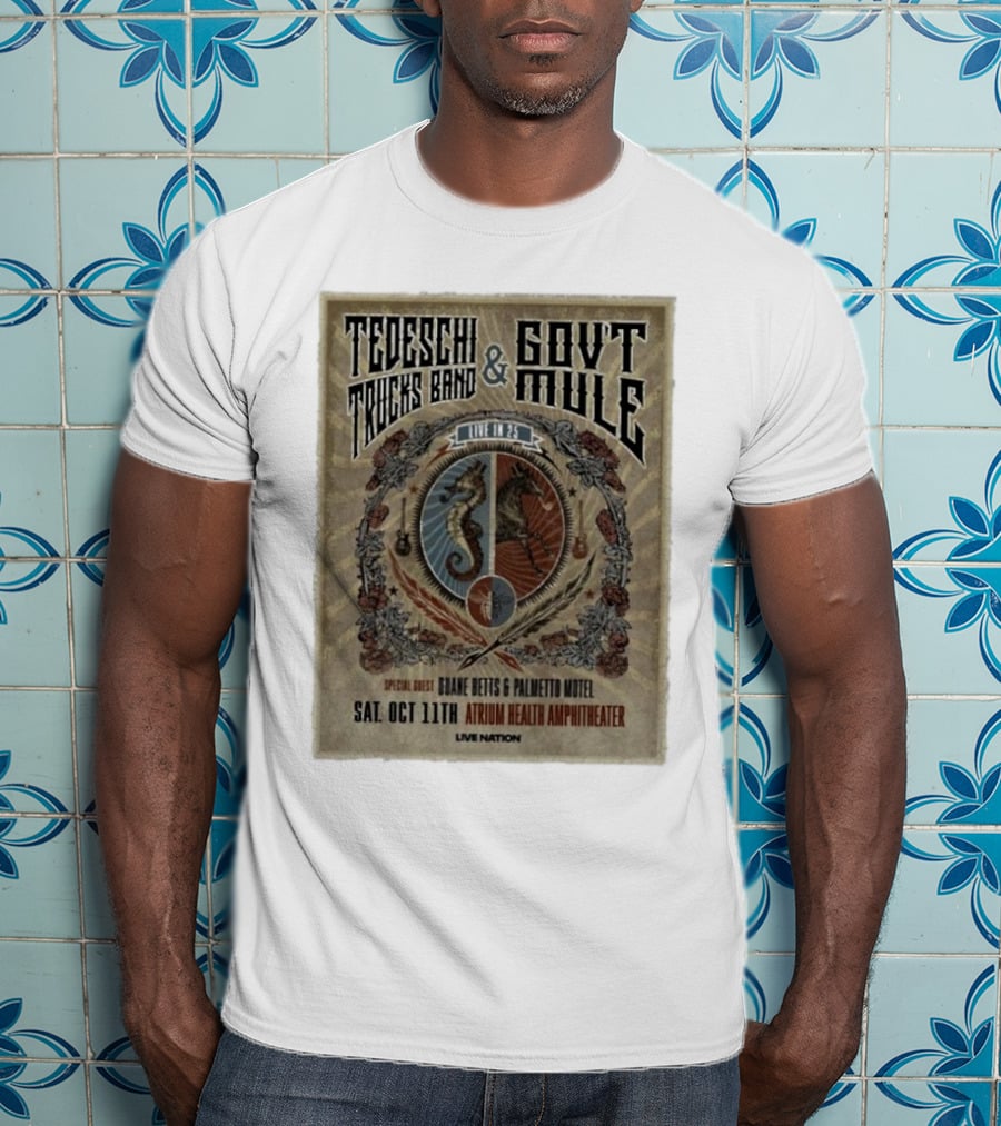 Tedeschi Trucks Band & Gov’t Mule Live In 25 Macon Georgia October 11 Atrium Health Amphitheater Special Guest Jiane Betts & Palmetto Motel T-Shirt