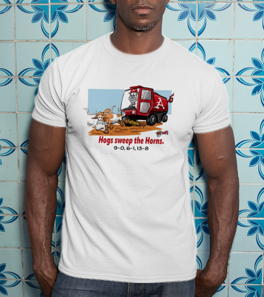 Hogs Sweep The Horns Texas Longhorns Vs. Arkansas Razorbacks T-Shirt