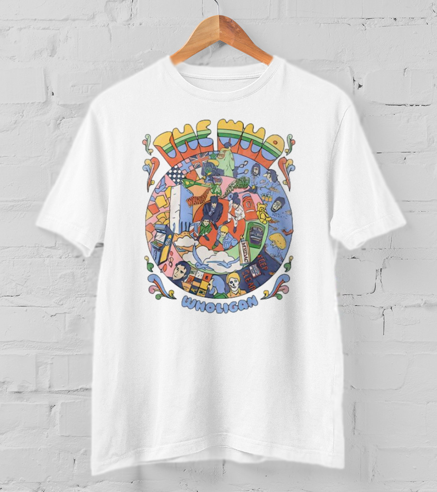 The Who Wholigan Retro Pop Art Psychedelic Collage T-Shirt