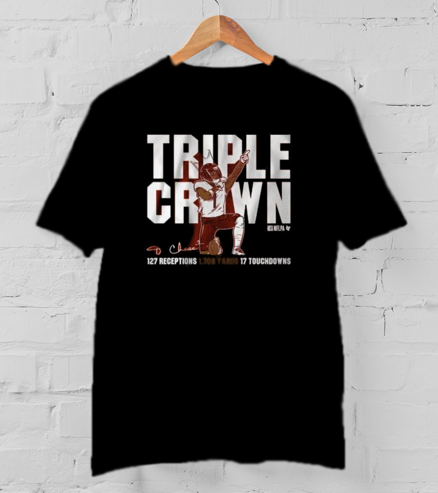 Ja’marr Chase Triple Crown 127 Receptions 1,708 Yards 17 Touchdowns T-Shirt