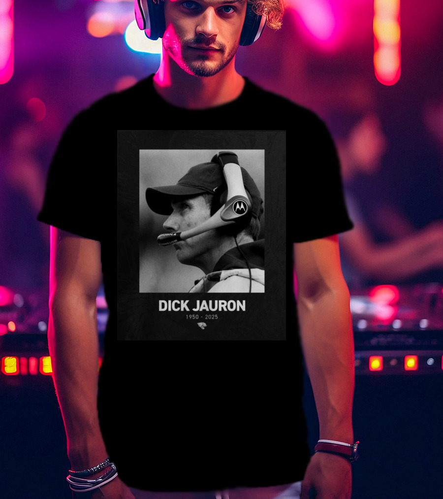 Dick Jauron 1950-2025 Memorial Jacksonville Jaguars Tribute T-Shirt
