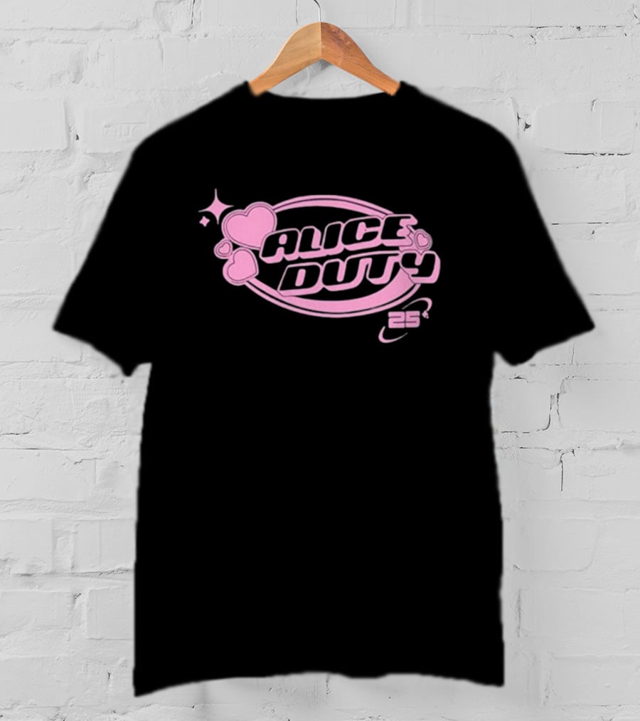 Alice Duty 25 Hearts And Stars Pink Emblem T-Shirt