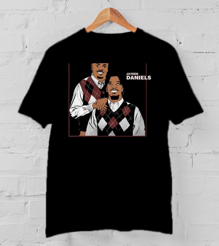 Jayden Daniels Terry Mclaurin Argyle Sweater Parody T-Shirt