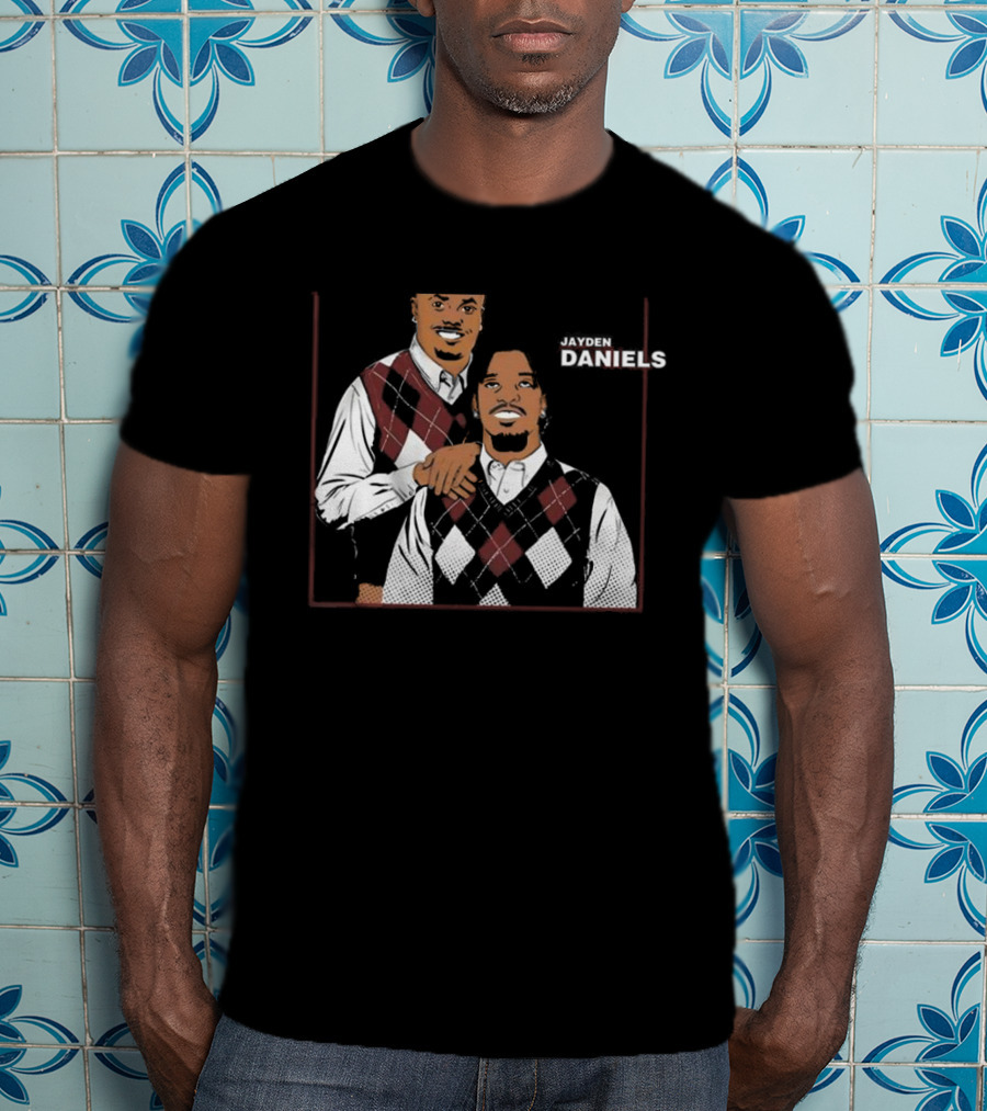 Jayden Daniels Terry Mclaurin Argyle Sweater Parody T-Shirt