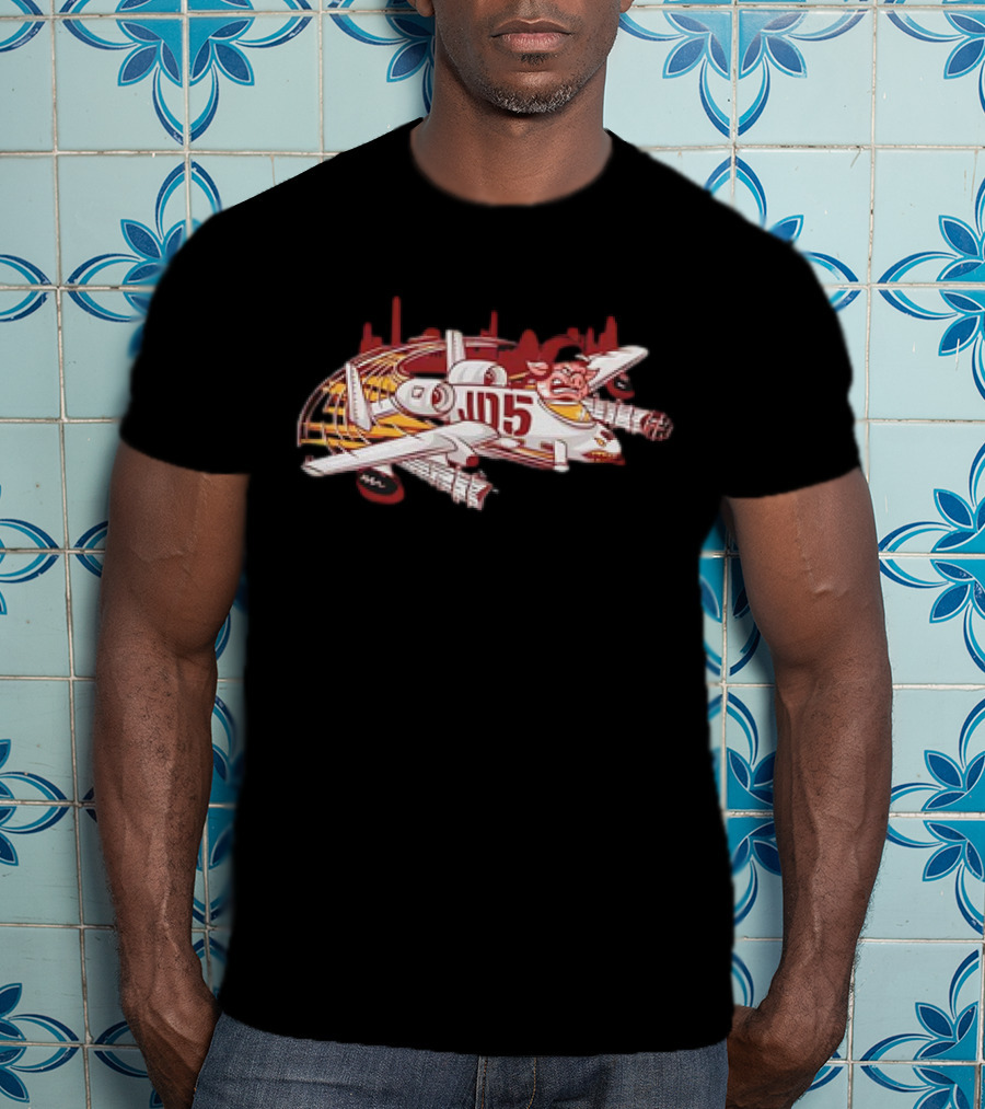 Jayden Daniels Washington Commanders JD5 Cartoon Pig Plane T-Shirt