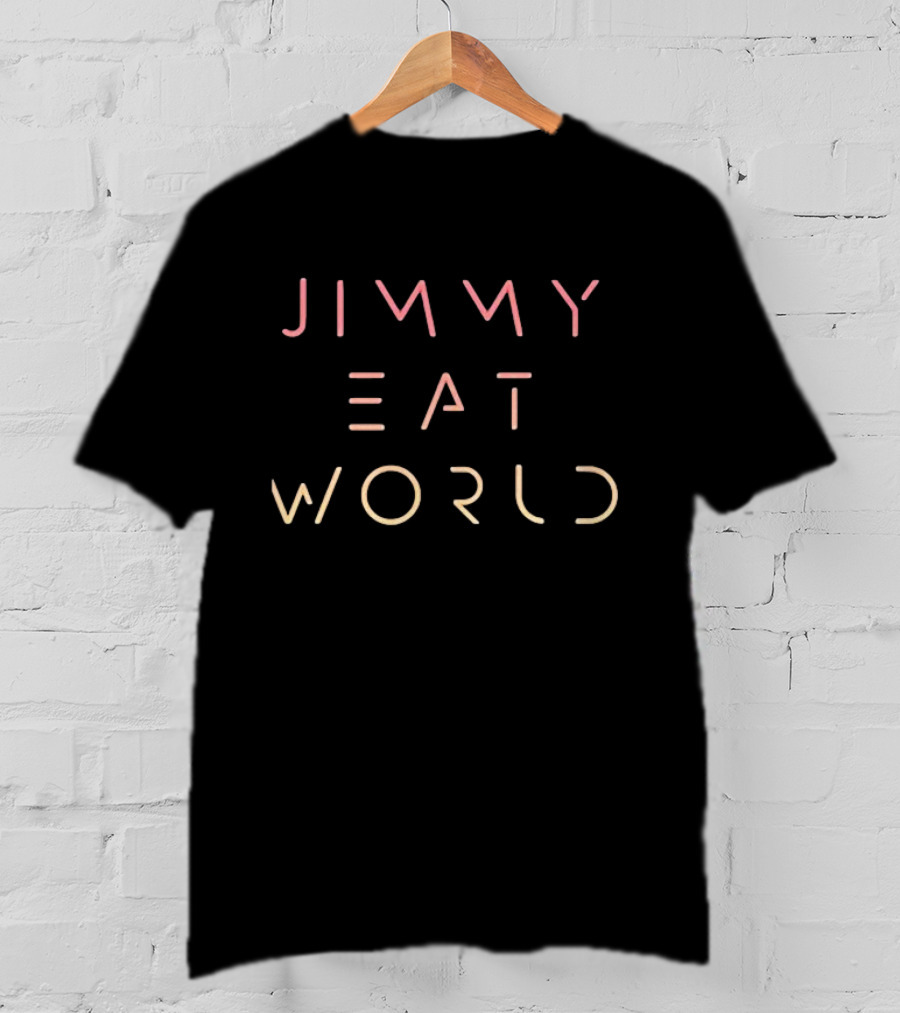 Jimmy Eat World Futuristic Neon Pink Orange Text T-Shirt
