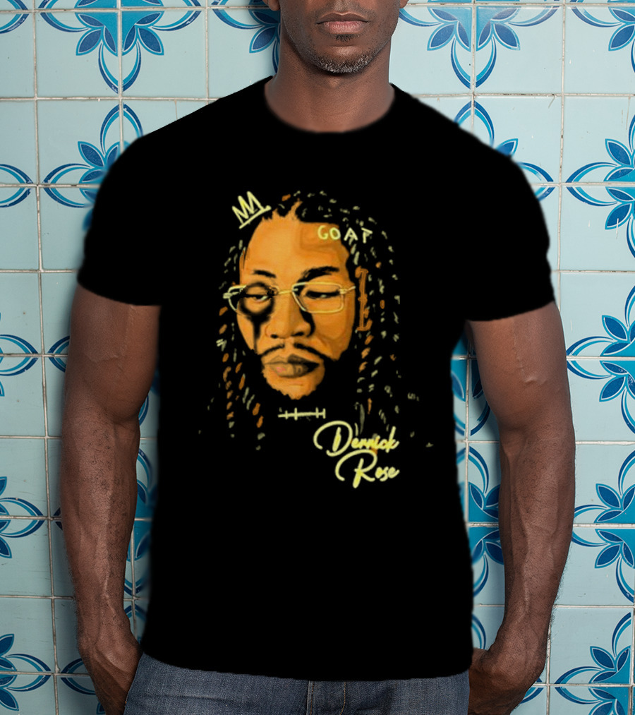 Joakim Noah GOAT Derrick Rose Portrait T-Shirt