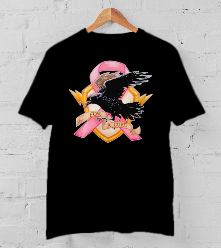 Jordan Crowe Breast Cancer Awareness Pink Ribbon Crow T-Shirt