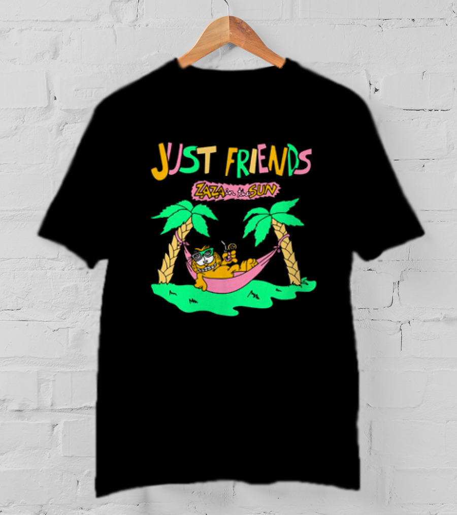 Just Friends Zaza In The Sun Relaxing In Hammock Under Palms T-Shirt
