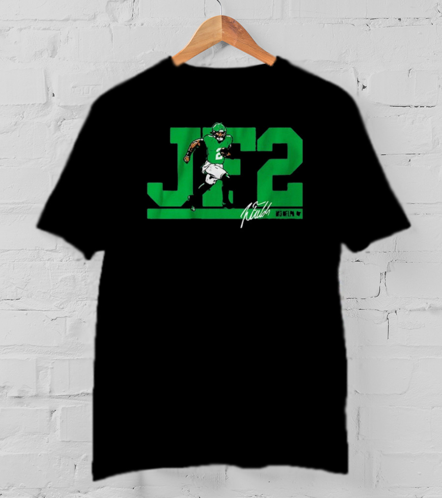 JF2 Justin Fields Green Running Back Number 2 Signature T-Shirt