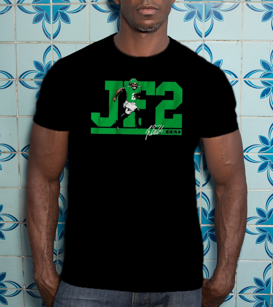 JF2 Justin Fields Green Running Back Number 2 Signature T-Shirt