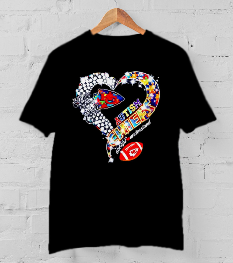 Kansas City Chiefs Autism Heart Accept Understand Love T-Shirt