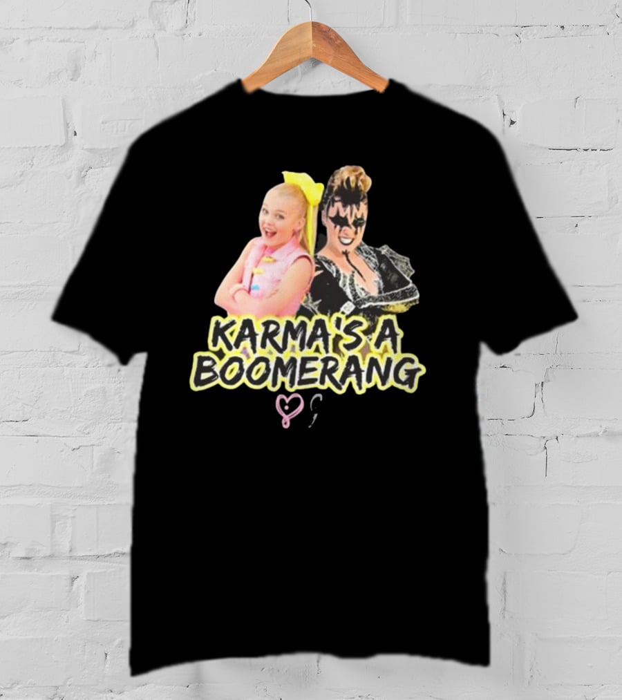 Karma's A Boomerang Pop Star And Rock Icon Style Contrast T-Shirt