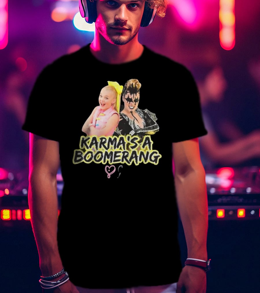 Karma's A Boomerang Pop Star And Rock Icon Style Contrast T-Shirt