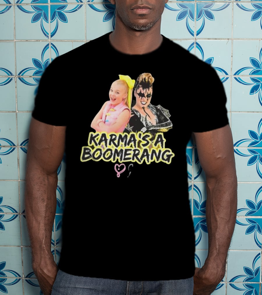 Karma's A Boomerang Pop Star And Rock Icon Style Contrast T-Shirt