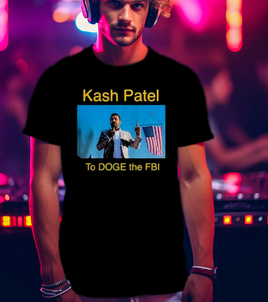 Kash Patel To DOGE The FBI American Flag Speech Scene T-Shirt