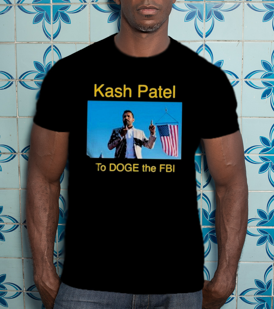 Kash Patel To DOGE The FBI American Flag Speech Scene T-Shirt