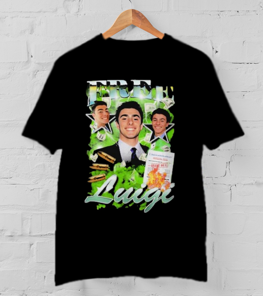 Free Luigi Keiajah Concert Green Money Stars T-Shirt