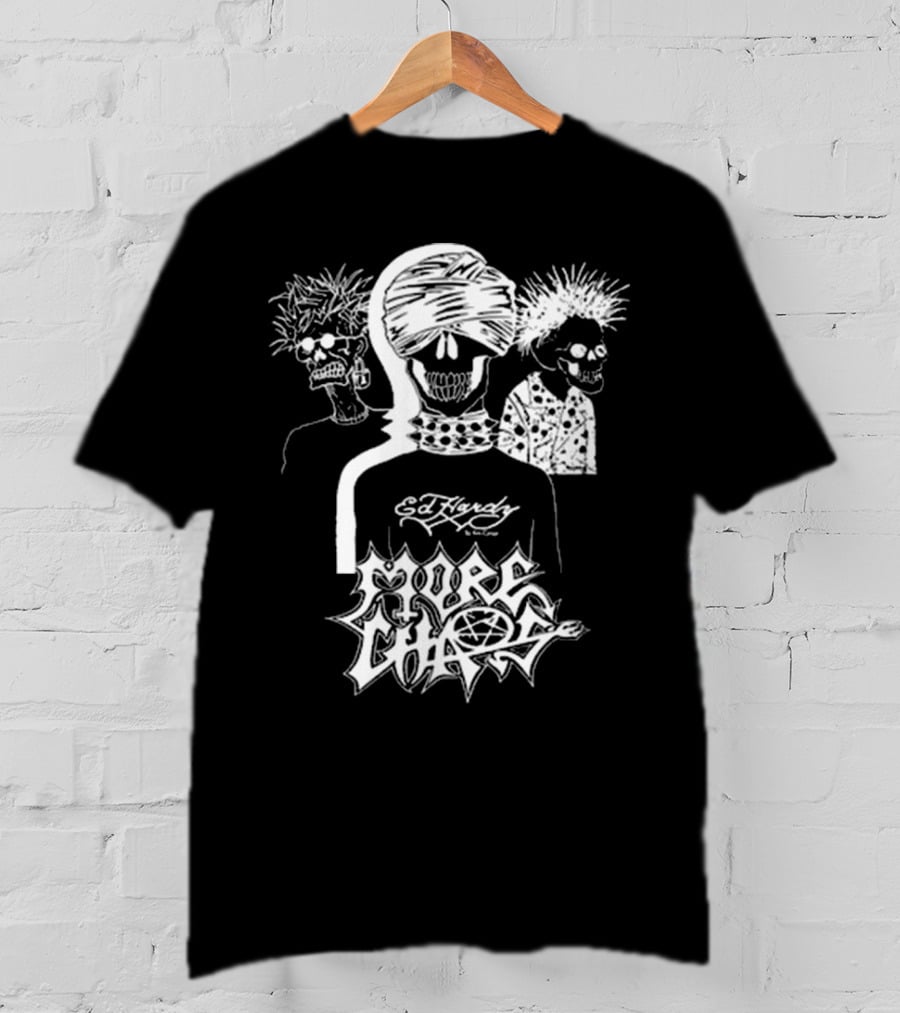 Ken Carson Ed Hardy More Chaos Friends Skulls Retro Punk Style T-Shirt
