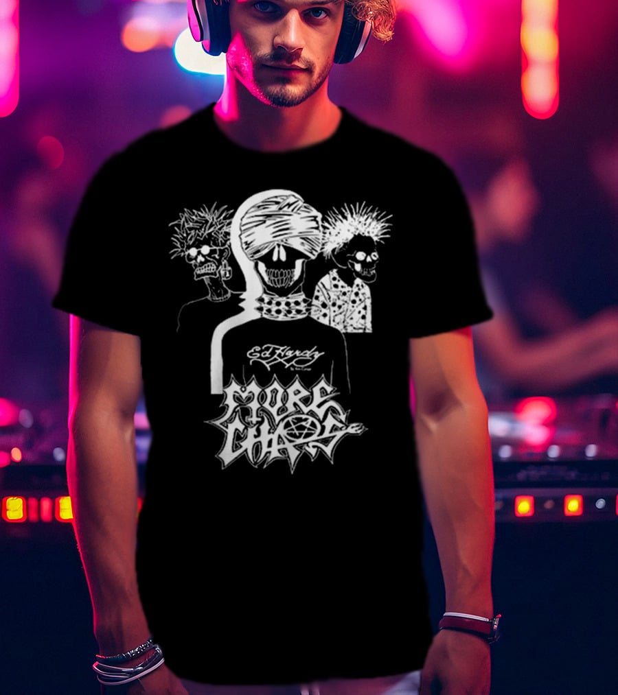 Ken Carson Ed Hardy More Chaos Friends Skulls Retro Punk Style T-Shirt