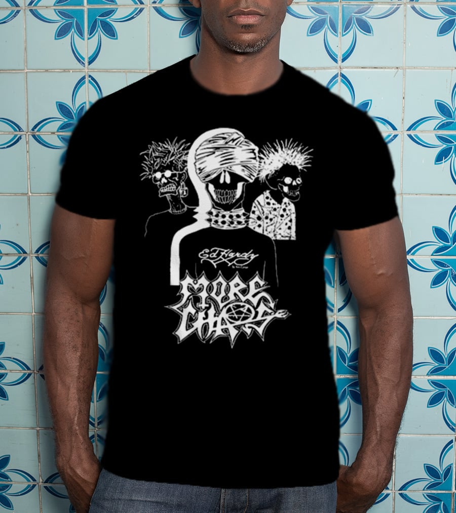 Ken Carson Ed Hardy More Chaos Friends Skulls Retro Punk Style T-Shirt