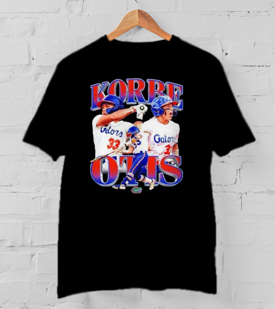 Korbe Otis Florida Gators Softball Player 33 Gators Blue Helmet Collage T-Shirt
