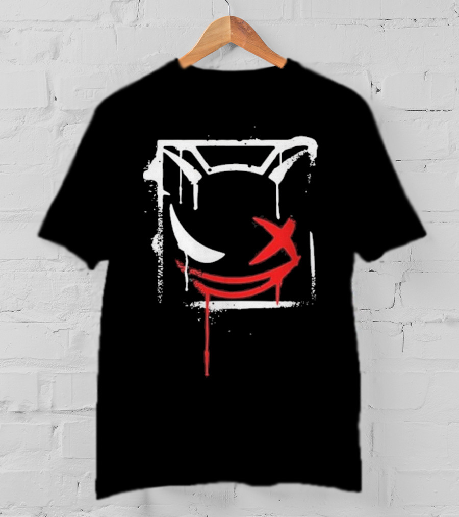 Kreekcraft Graffiti Smiling Face With Dripping Red X T-Shirt