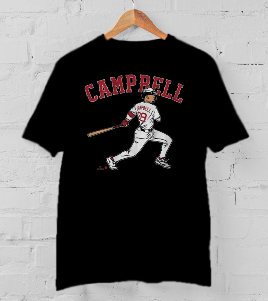 CAMPBELL 28 Baseball Player Swing Illustration T-Shirt
