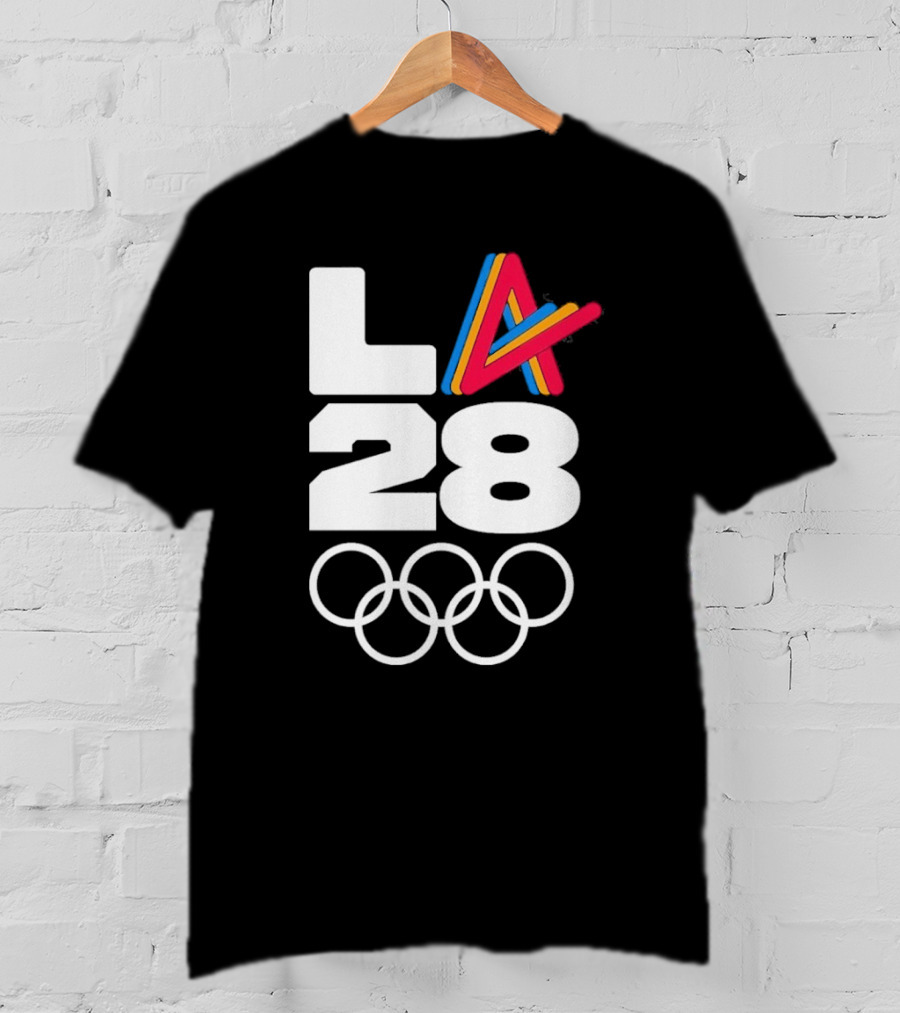 LA 2028 Olympics Multicolor Logo With Rings T-Shirt