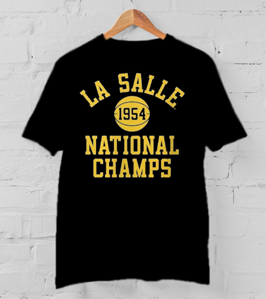La Salle 1954 Basketball National Champs Retro Sports Arch Text Design T-Shirt