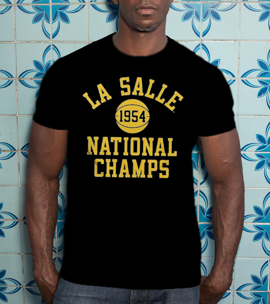 La Salle 1954 Basketball National Champs Retro Sports Arch Text Design T-Shirt